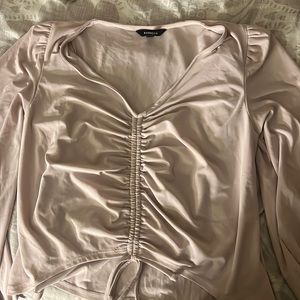 Express pink blouse with shoulder pads